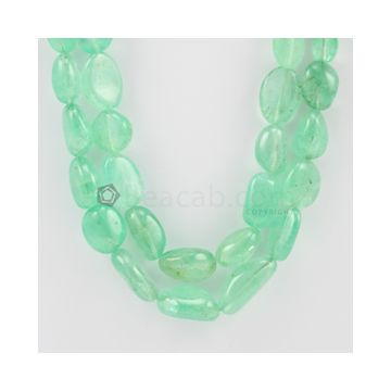 10.00 to 22.00 mm - 2 Lines - Emerald Tumbled Beads - 641.00 carats (EmTuB1035)