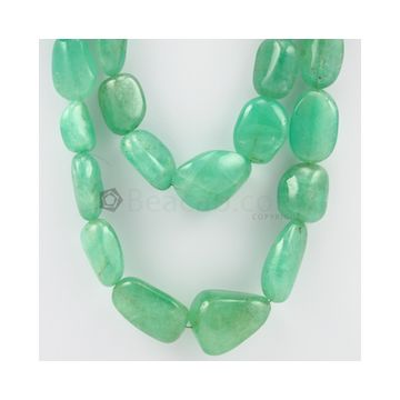 13.50 to 29.00 - 2 Lines - Emerald Tumbled Beads - 1305.00 carats (EmTuB1036)