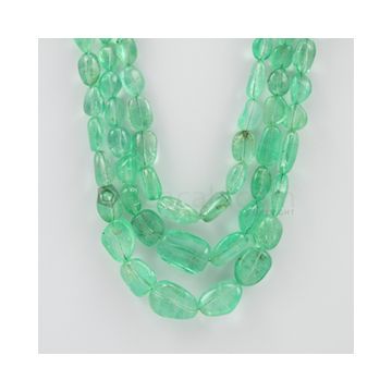 4.00 to 17.00 mm - 3 Lines - Emerald Tumbled Beads - 432.35 carats (EmTuB1038)