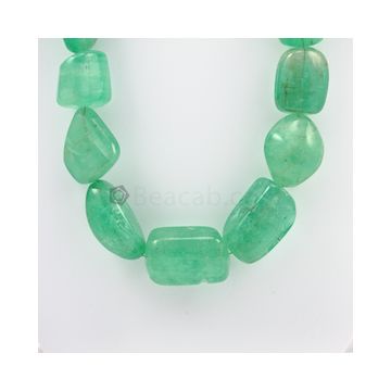 19.50 to 30 - 1 Line - Emerald Tumbled Beads - 1544.00 carats (EmTub1060)
