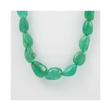 12.50 to 22 mm - 1 Line - Emerald Tumbled Beads - 537.00 carats (EmTub1062)