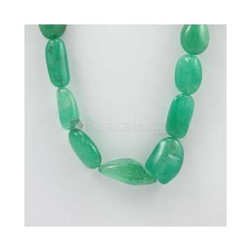 15.50 to 32 mm - 1 Line - Emerald Tumbled Beads - 680.50 carats (EmTub1065)