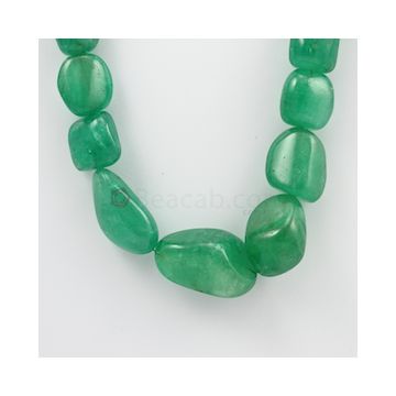 18 to 35 mm - 1 Line - Emerald Tumbled Beads - 849.00 carats (EmTub1067)