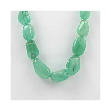 14 to 29 mm - 1 Line - Emerald Tumbled Beads - 735.00 carats (EmTub1070)