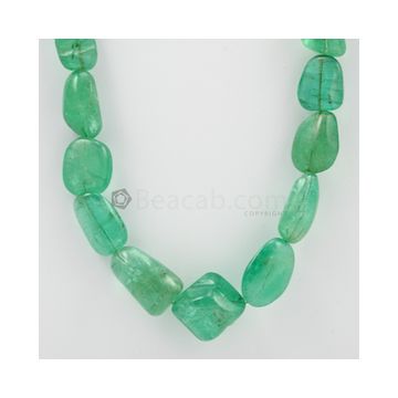 11 to 25 mm - 1 Line - Emerald Tumbled Beads - 647.00 carats (EmTub1071)
