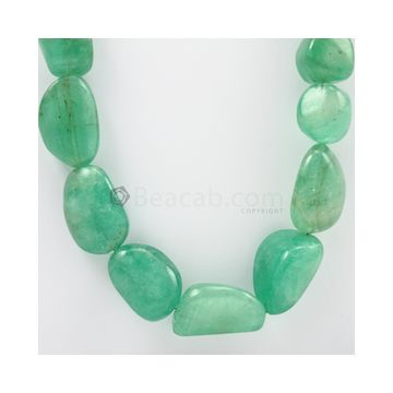 17 to 28 mm - 1 Line - Emerald Tumbled Beads - 1125.00 carats (EmTub1073)