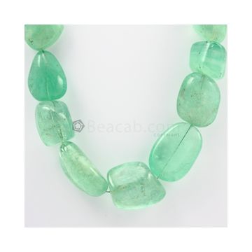 21 to 34 mm - 1 Line - Emerald Tumbled Beads - 1265.00 carats (EmTub1075)