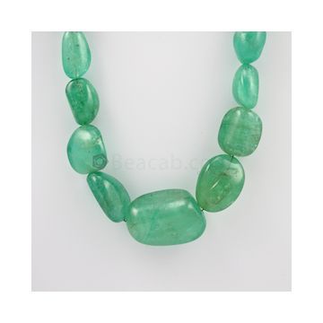18 to 38 mm - 1 Line - Emerald Tumbled Beads - 845.50 carats (EmTub1076)