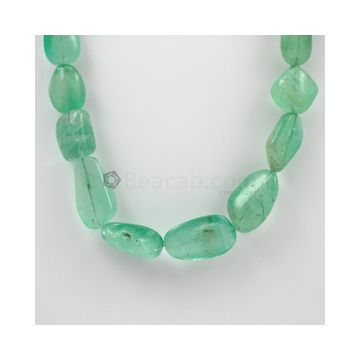 14 to 29 mm - 1 Line - Emerald Tumbled Beads - 718.00 carats (EmTub1078)