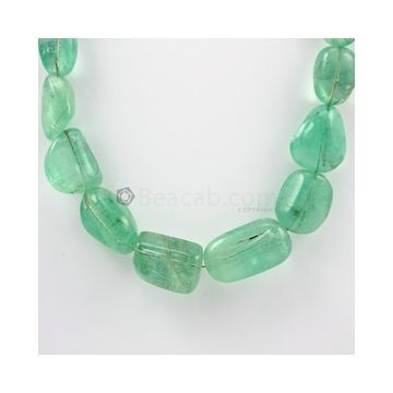 17 to 30 mm - 1 Line - Emerald Tumbled Beads - 592.00 carats (EmTub1079)