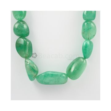 14 to 36 mm - 1 Line - Emerald Tumbled Beads - 710.00 carats (EmTub1081)