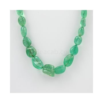 9 to 13 mm - 1 Line - Emerald Tumbled Beads - 256.00 carats (EmTub1086)