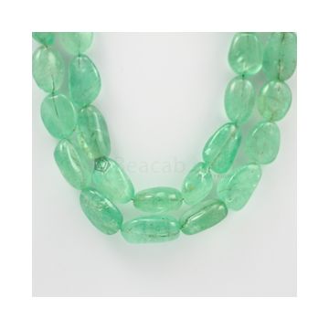 8 to 22 mm - 2 Lines - Emerald Tumbled Beads - 892.00 carats (EmTub1087)