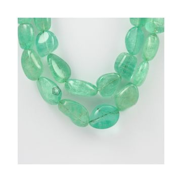 11 to 21 mm - 2 Lines - Emerald Tumbled Beads - 1003.00 carats (EmTub1088)