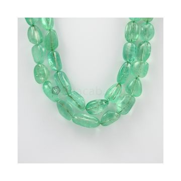 10 to 21 mm - 2 Lines - Emerald Tumbled Beads - 700.00 carats (EmTub1089)
