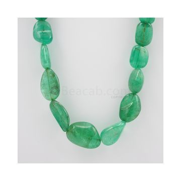 14 to 30 - 1 Line - Emerald Tumbled Beads - 671.00 carats (EmTub1090)