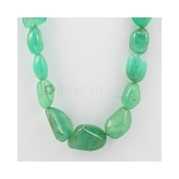 13.00 to 26.00 mm - 1 Line - Emerald Tumbled Beads - 489.50 carats (EmTuB1043)