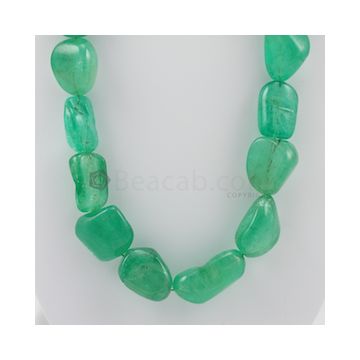 20.00 to 35.00 mm - 1 Line - Emerald Tumbled Beads - 1684.00 carats (EmTuB1044)