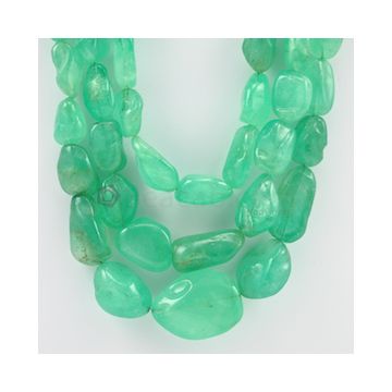 8.50 to 35.00 mm - 3 Lines - Emerald Tumbled Beads - 1743.50 carats (EmTuB1045)