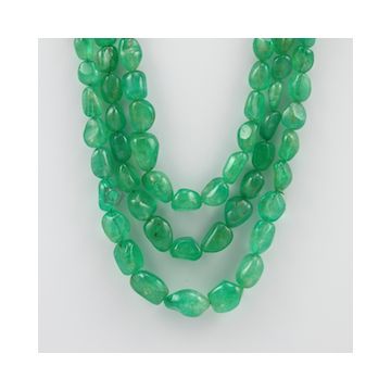 8.00 to 16.50 mm - 3 Lines - Emerald Tumbled Beads - 539.00 carats (EmTuB1049)