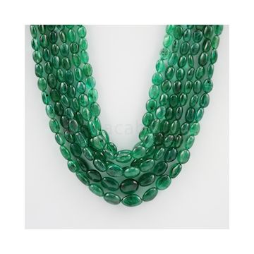 4.00 to 10.00 mm - 6 Lines - Emerald Tumbled Beads - 423.08 carats (EmTuB1052)