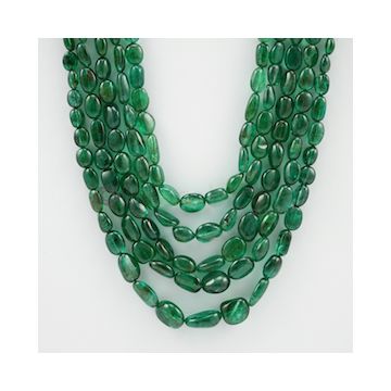 4.50 to 12.50 mm - 5 Lines - Emerald Tumbled Beads - 411.75 carats (EmTuB1053)