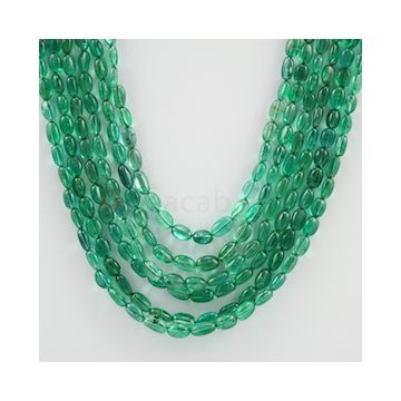 4.50 to 7.50 mm - 4 Lines - Emerald Tumbled Beads - 285.14 carats (EmTuB1054)