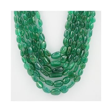 6.00 to 14.00 mm - 6 Lines - Emerald Tumbled Beads - 770.80 carats (EmTuB1055)