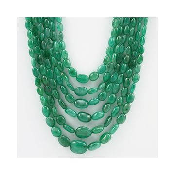 6.00 to 15.00 mm - 6 Lines - Emerald Tumbled Beads - 509.50 carats (EmTuB1057)