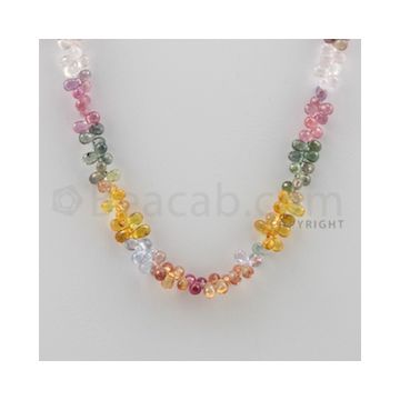 Multi Sapphire Briolettes - 1 Line - 107.00 carats - 15.5 inches - (MSDF1002)
