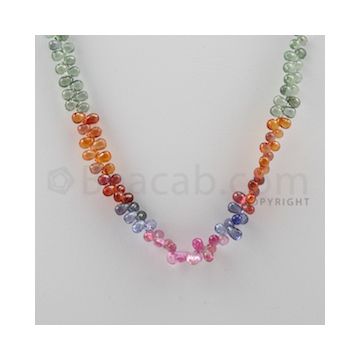 Multi Sapphire Briolettes - 1 Line - 115.00 carats - 17 inches - (MSDF1004)