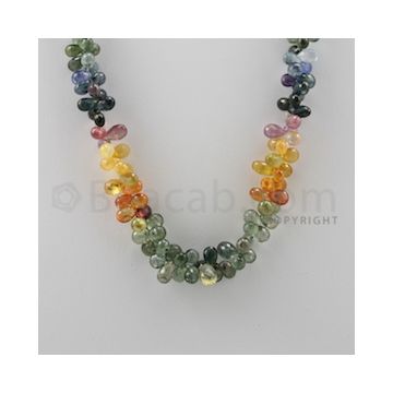 Multi Sapphire Briolettes - 1 Line - 238.50 carats - 18 inches - (MSDF1008)