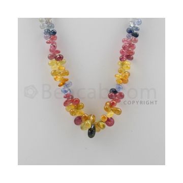 Multi Sapphire Briolettes - 1 Line - 235.50 carats - 20 inches - (MSDF1009)