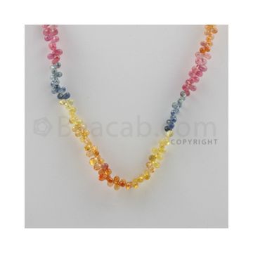 Multi Sapphire Briolettes - 1 Line - 72.00 carats - 17 inches - (MSDF1011)