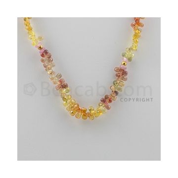 Multi Sapphire Briolettes - 1 Line - 84.50 carats - 15 inches - (MSDF1014)