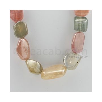 Multi-Sapphire Tumbled - 1 Line - 923.00 carats - 19 inches - (MSTUB1013)