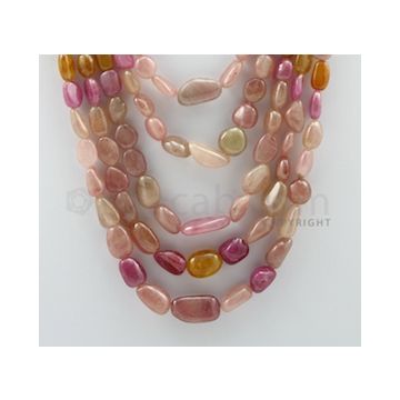 Multi-Sapphire Tumbled - 5 Lines - 843.10 carats - 16  to 22 inches - (MSTUB1017)
