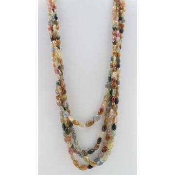 Multi-Sapphire Faceted Long Beads - 4 Lines - 694.00 carats - 17 to 22 inches - (MSFLB1001)