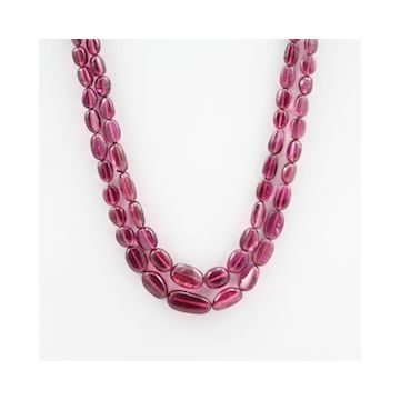 Pink Tourmaline Long Tumbled Beads - 2 Lines - 203.81 carats - 15.50 to 16 inches - (ToTub1007)