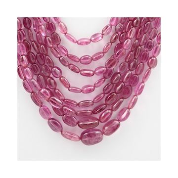 Pink Tourmaline Long Tumbled Beads - 8 Lines - 365.00 carats - 15 to 20 inches - (ToTub1017)