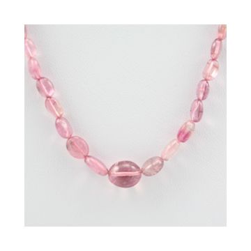 Pink Tourmaline Long Tumbled Beads - 1 Line - 43.12 carats - 16 inches - (ToTub1019)