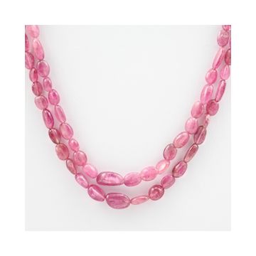Pink Tourmaline Long Tumbled Beads - 2 Lines - 94.00 carats - 19 to 20 inches - (ToTub1020)