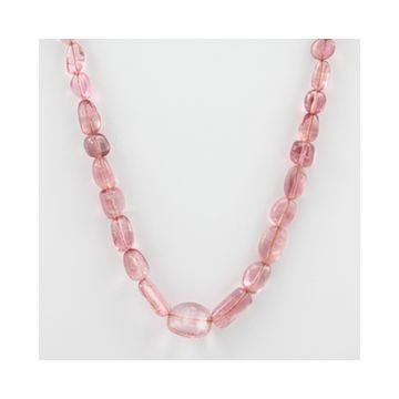 Pink Tourmaline Long Tumbled Beads - 1 Line - 62.30 carats - 15 inches - (ToTub1024)