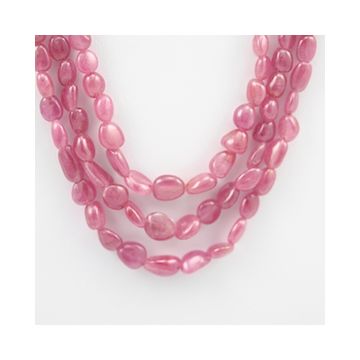 Pink Sapphire Tumbled - 3 Lines - 319.00 carats - 15 to 17 inches - (PnSTuB1006)