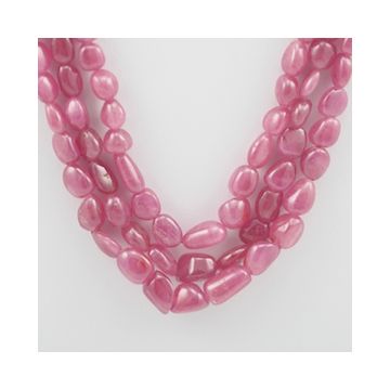 Pink Sapphire Tumbled - 3 Lines - 442.50 carats - 17 to 19 inches - (PnSTuB1008)