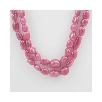 Pink Sapphire Tumbled - 2 Lines - 301.00 carats - 17 to 18 inches - (PnSTuB1010)