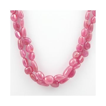 Pink Sapphire Tumbled - 2 Lines - 219.05 carats - 16 to 17 inches - (PnSTuB1012)