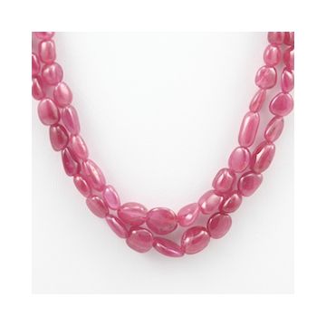 Pink Sapphire Tumbled - 2 Lines - 212.00 carats - 15' to 16 inches - (PnSTuB1014)