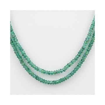 Emerald Faceted - 2 Lines - 44.00 carats - 12.50 to 13 inches - (EmFB1001)