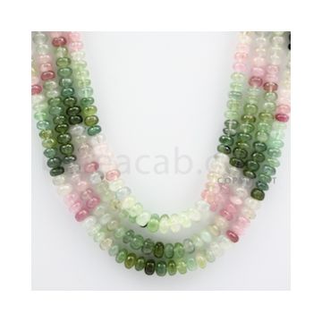 Multi-Tourmaline Roundel Beads - 4 Lines - 325.10 carats - 19 to 21 inches - (MTour1009)